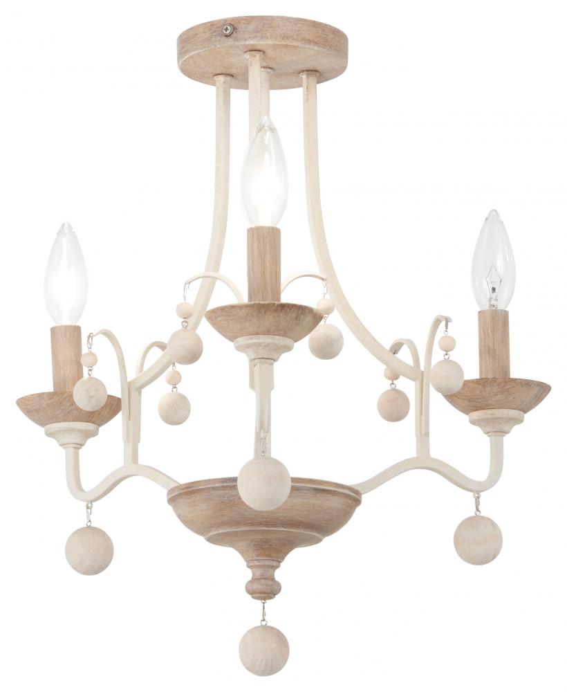 COLONIAL CHARM - 3 LIGHT SEMI FLUSH