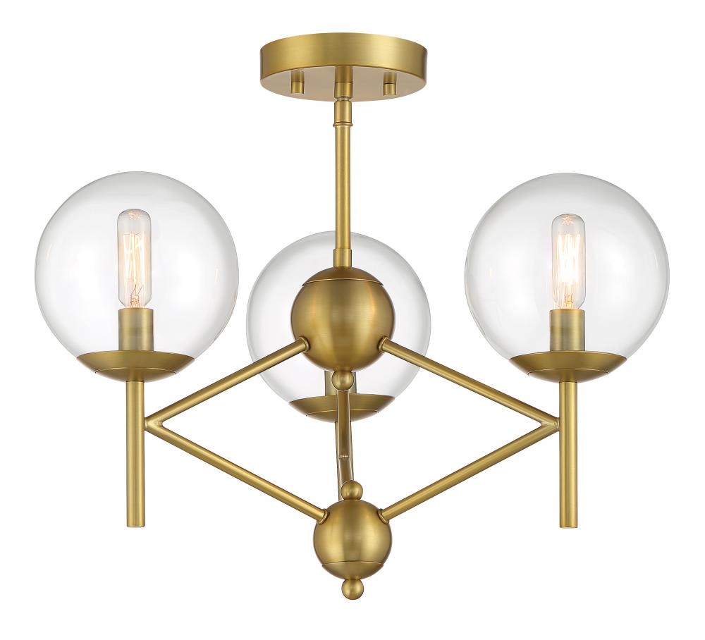 AURESA - 3 LIGHT SEMI FLUSH MOUNT