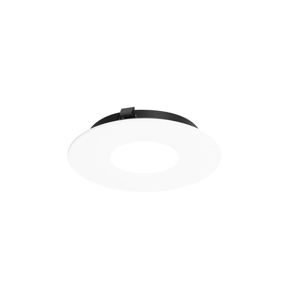 3" Apollo Round Flanged Pinhole Trim, Matte Powder White Finish
