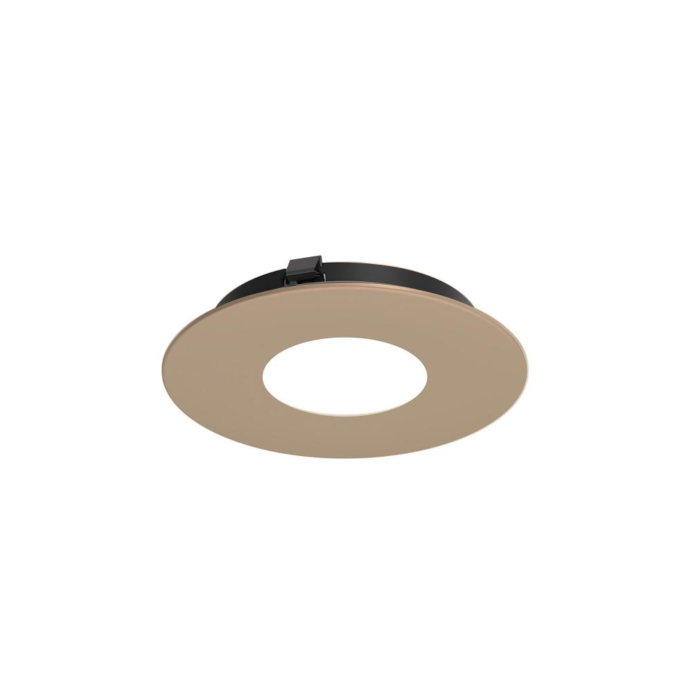3" Apollo Round Flanged Pinhole Trim with Clear Lens, Wheat Diffused Finish