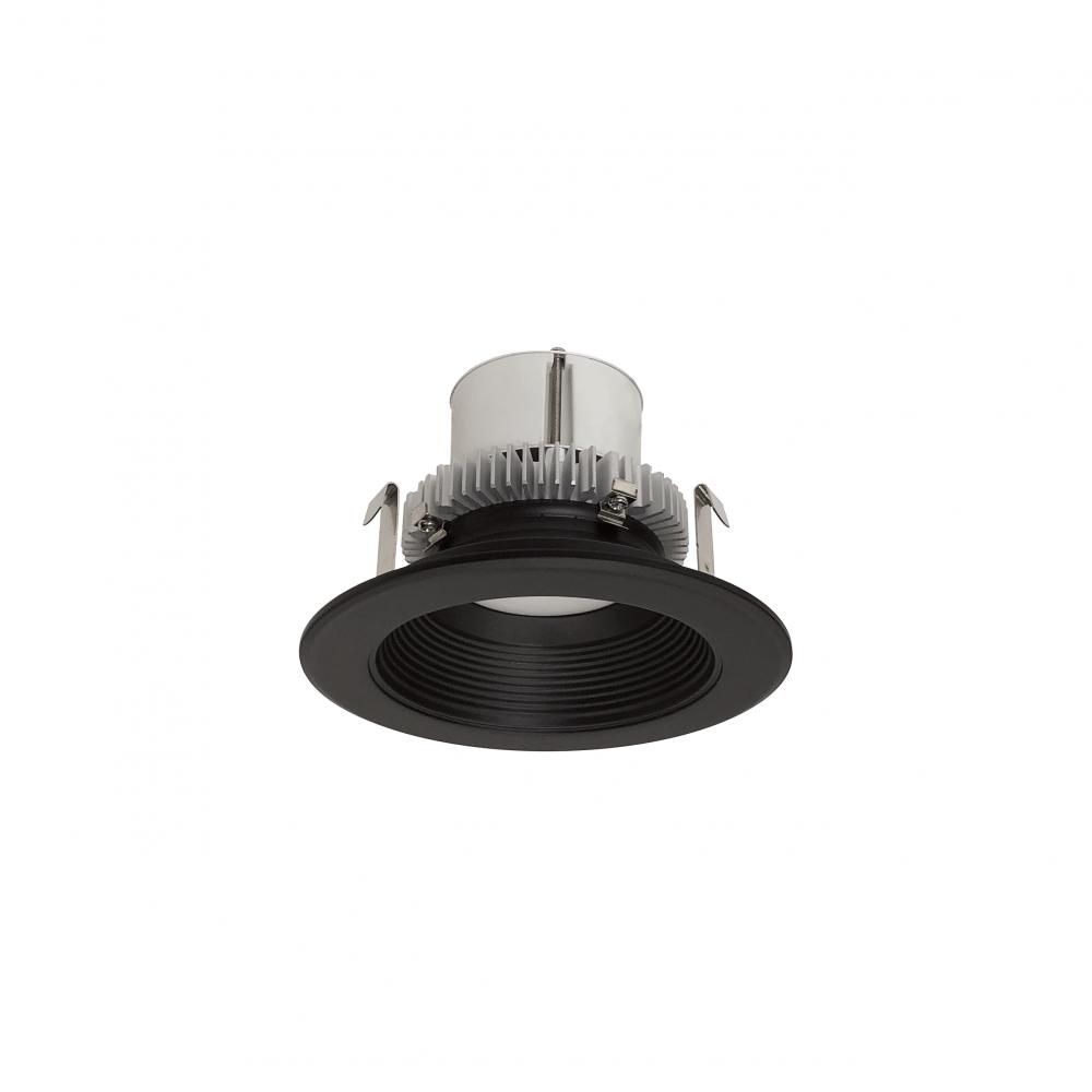 4" Cobalt Click Round Retrofit Baffle, 900lm / 12W, Comfort Dim, Black Baffle / Black Flange