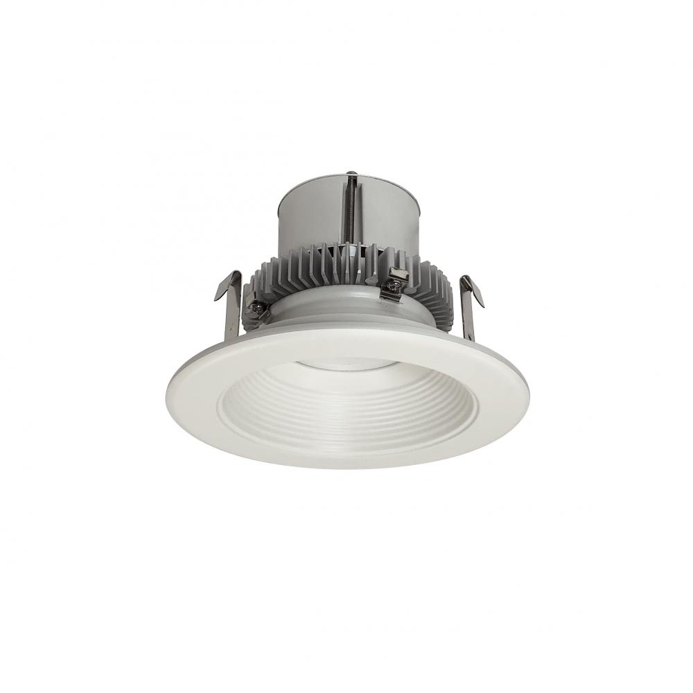 4" Cobalt Click Round Retrofit Baffle, 1000lm / 12W, 2700K, White Baffle / White Flange,