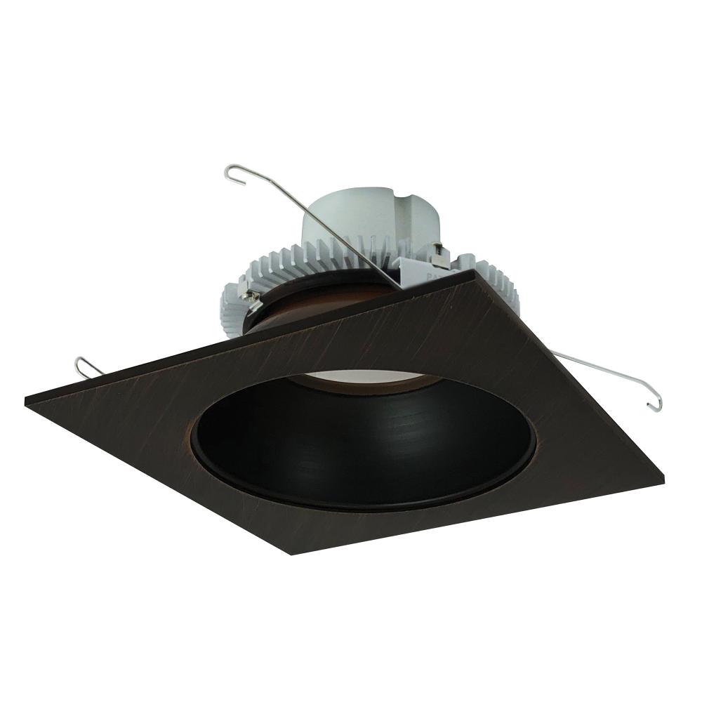 6" Cobalt Click Square Retrofit Reflector with Round Aperture, 1000lm / 12W, 3500K, Bronze