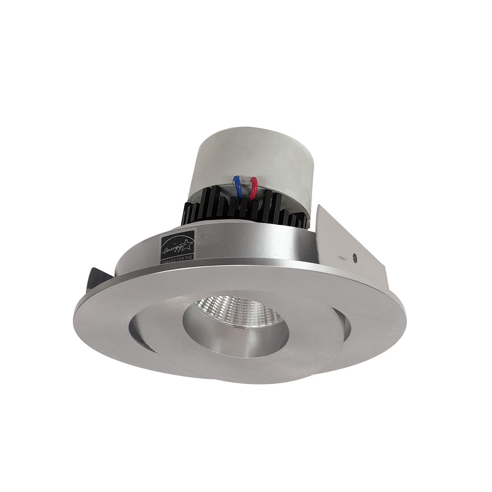 4" Pearl LED Round Adjustable Gimbal Retrofit, 800lm / 12W, Comfort Dim, Natural Metal Finish