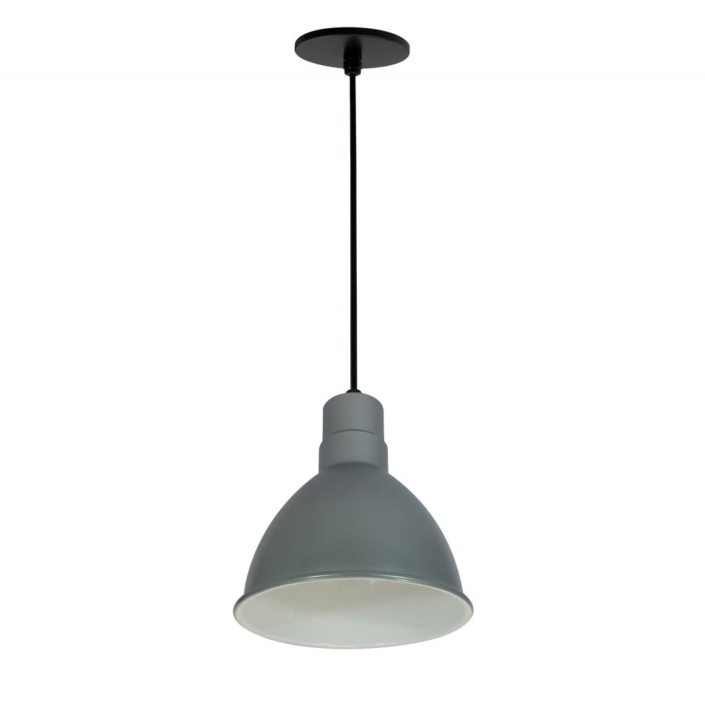 8" RLM LED Shade, 1200lm, 3500K, Gun Metal/White, 120V 0-10V/Triac/ELV & 277V 0-10V Dimming