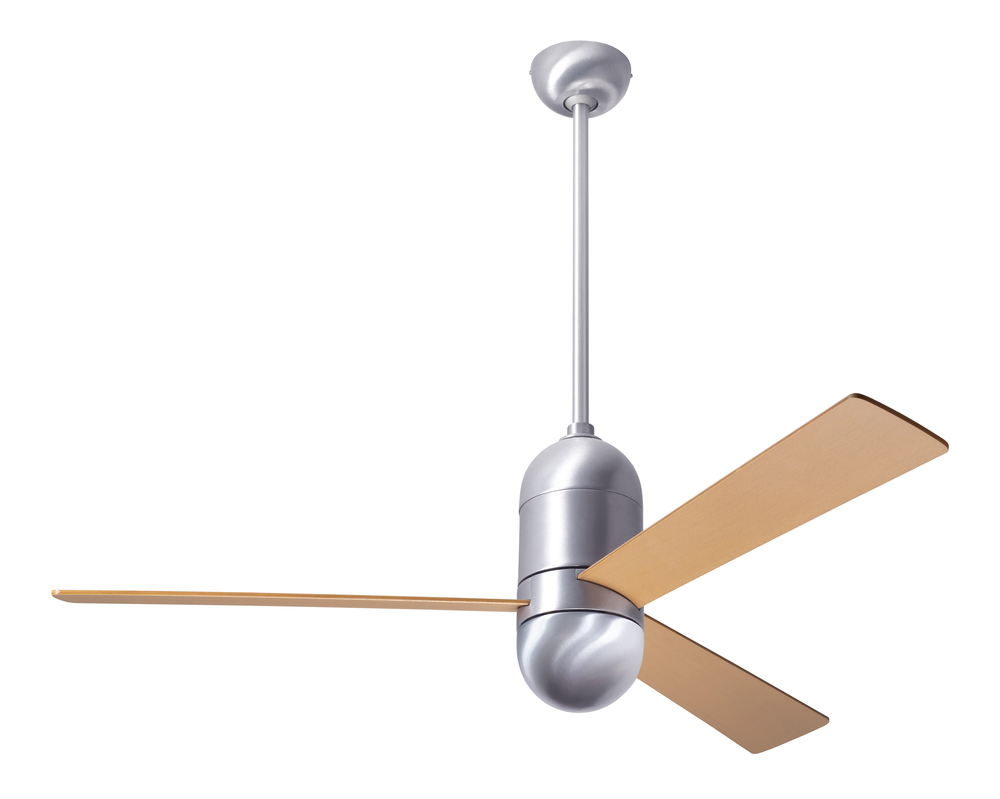 Cirrus DC Fan; Brushed Aluminum Finish; 50" Maple Blades; No Light; Wall/Remote Combo Control
