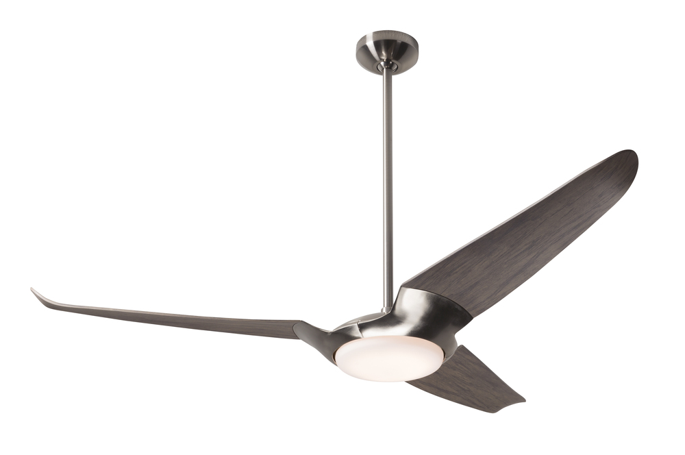 IC/Air (3 Blade ) Fan; Bright Nickel Finish; 56" Graywash Blades; 20W LED; Wall/Remote Combo Con