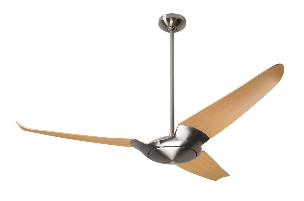 IC/Air (3 Blade ) Fan; Bright Nickel Finish; 56" Maple Blades; No Light; Wall/Remote Combo Contr