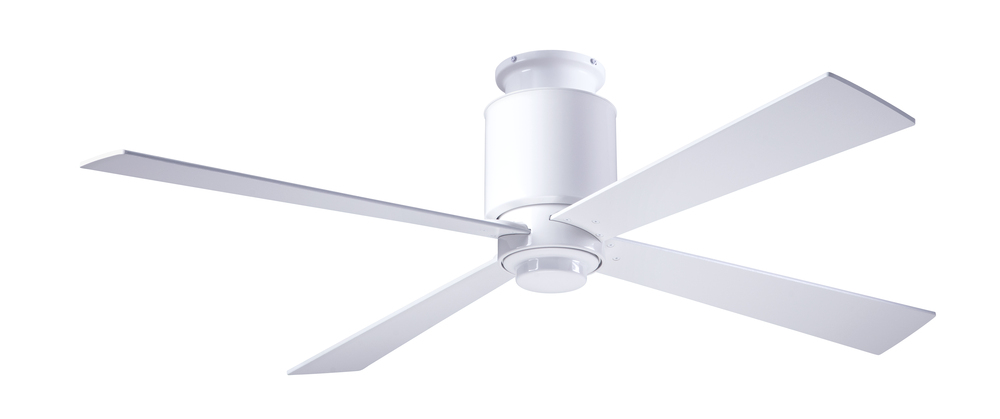 Lapa Flush Fan; Gloss White Finish; 50" White Blades; No Light; Fan Speed and Light Control (3-w
