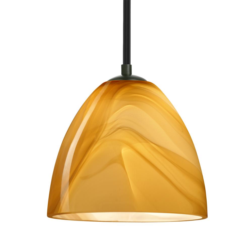 Besa Vila Stem Pendant Black Honey 1x60W MAX E26 Base