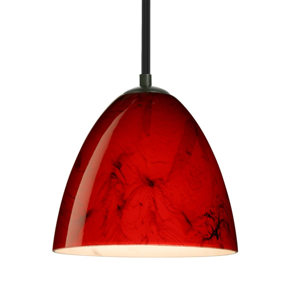 Besa Vila Stem Pendant Black Magma 1x60W MAX E26 Base