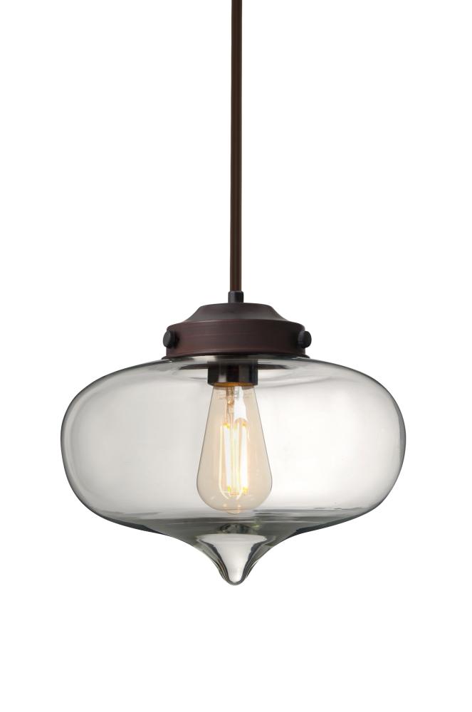 Besa Mira Stem Pendant Bronze Clear 1x4W LED Filament