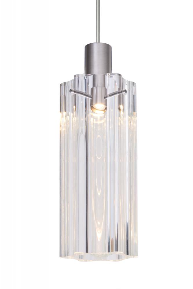 Besa Ice 7 Pendant, Clear Glass, Black Finish, 1x35W MAX GY6.35 Base
