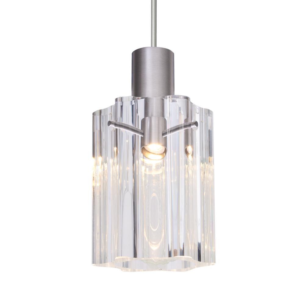 Besa Ice 4 Pendant, Clear Glass, Black Finish, 1x35W MAX GY6.35 Base