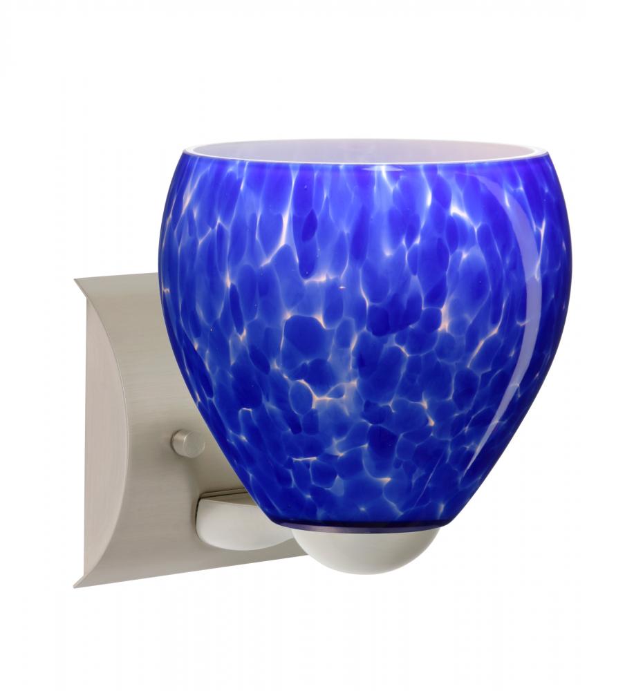 Besa Wall Bolla Satin Nickel Blue Cloud 1x9W LED