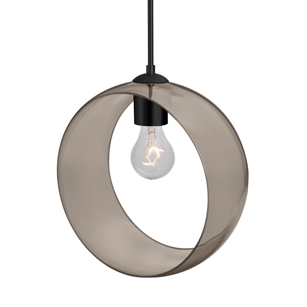 Besa, Plato Cord Pendant For Multiport Canopies, Smoke, Black Finish, 1x60W MAX E26 Base
