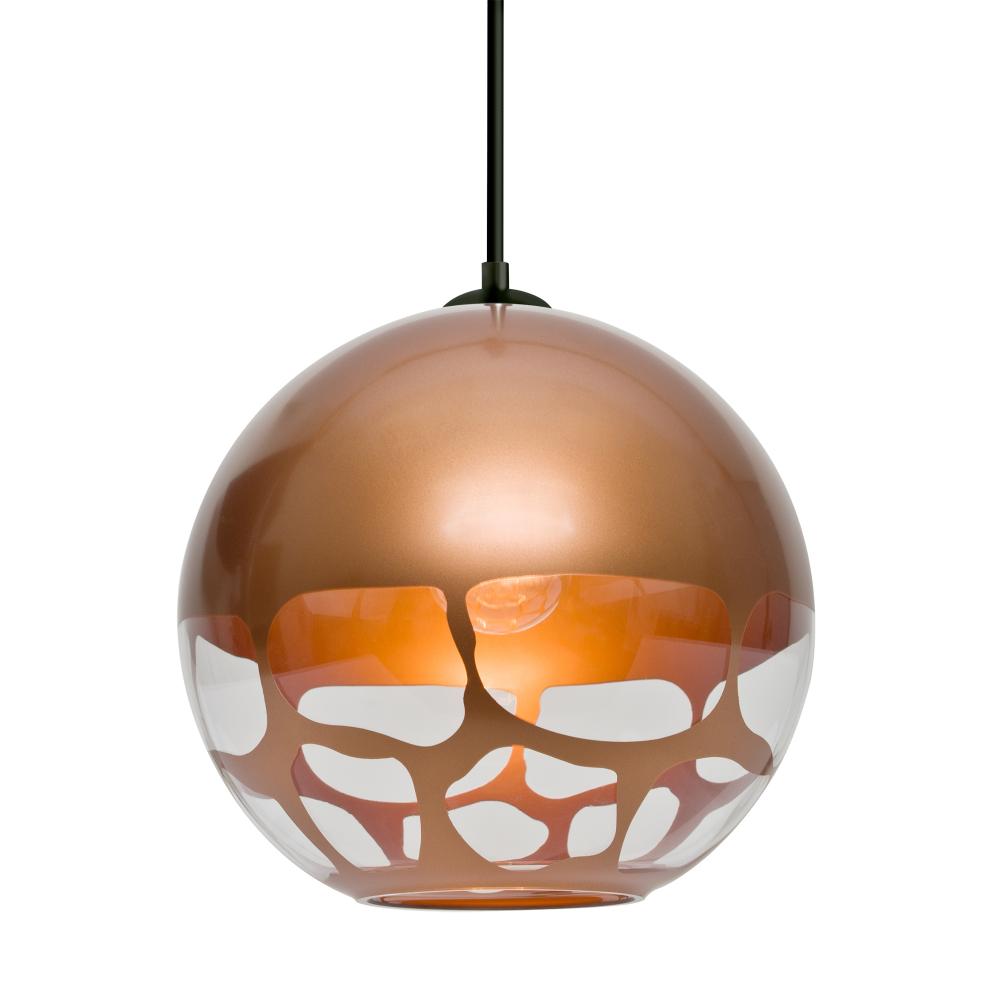 Besa, Rocky Cord Pendant For Multiport Canopies, Copper, Black Finish, 1x60W MAX E26 Base