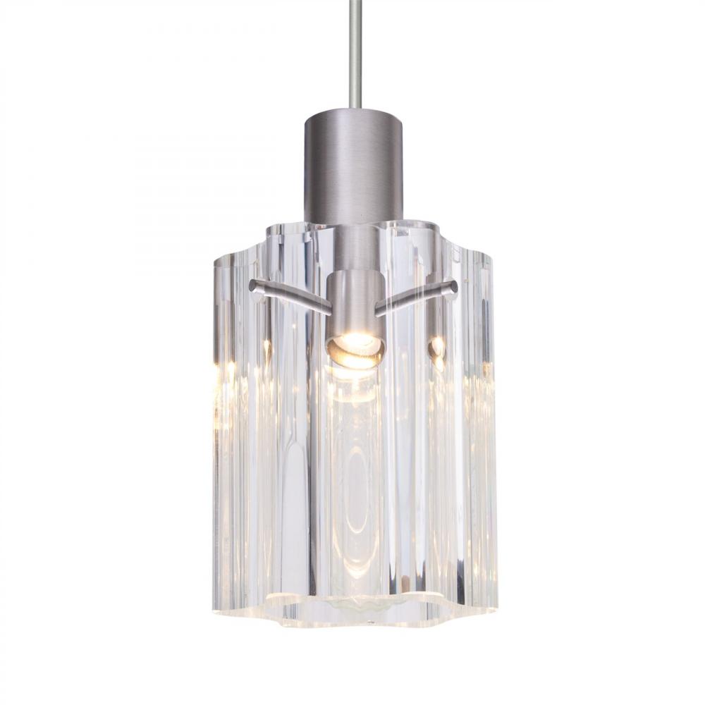 Besa Ice 4 Pendant, Clear Glass, Black Finish, 1x35W MAX GY6.35 Base
