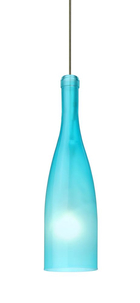 Besa Pendant Botella 10 Bronze Blue Frost 1x5W LED