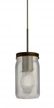 Besa Lighting 1JT-MILO4WF-EDIL-BR - Besa Pendant Milo 4 Bronze White Frost 1x5W LED Filament