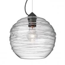 Besa Lighting 1KX-462761-BK - Besa Wave 10 Pendant Black Clear 1x60W MAX E26 Base