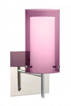 Besa Lighting 1SW-A44007-CR-SQ - Besa Pahu 4 Wall With SQ Canopy 1SW Transparent Amethyst/Opal Chrome 1x40W G9