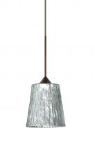 Besa Lighting 1XC-5125SF-BR - Besa Pendant Nico 4 Bronze Stone Silver Foil 1x35W Halogen