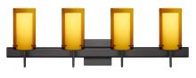 Besa Lighting 4SW-G44007-BR-SQ - Besa Pahu 4 Wall With SQ Canopy 4SW Transparent Armagnac/Opal Bronze 4x40W G9