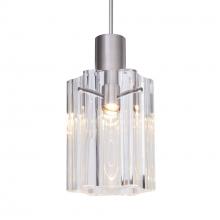 Besa Lighting X-ICE4CL-SN - Besa Ice 4 Pendant for Multiport Canopy, Clear Glass, Black Finish, 1x35W MAX GY6.35 Base