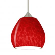 Besa Lighting XP-5605RC-SN - Besa, Tay Tay Cord Pendant, Red Cloud, Satin Nickel Finish, 1x50W MAX GY6.35 Base