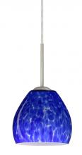 Besa Lighting 1BC-412286-SN - Besa Bolla Pendant Satin Nickel Blue Cloud 1x50W Candelabra