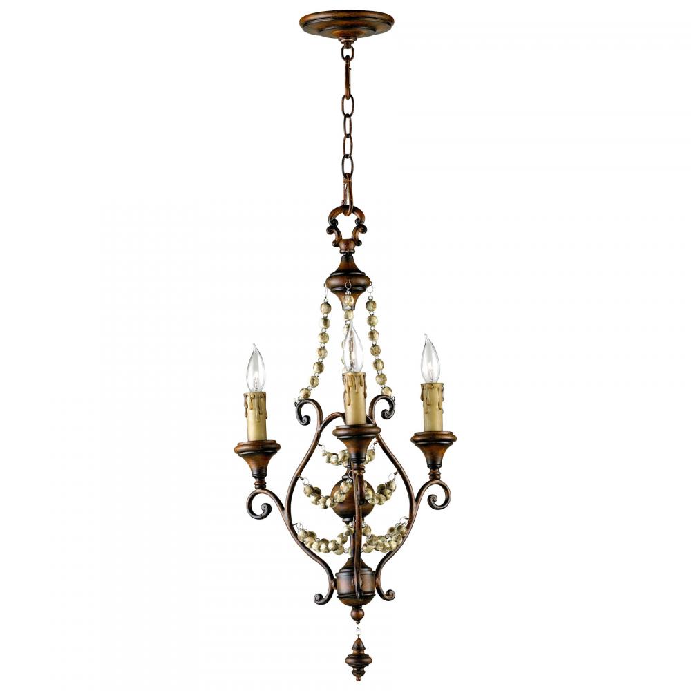 Meriel Chandelier 3-Light Antiqued Sienna