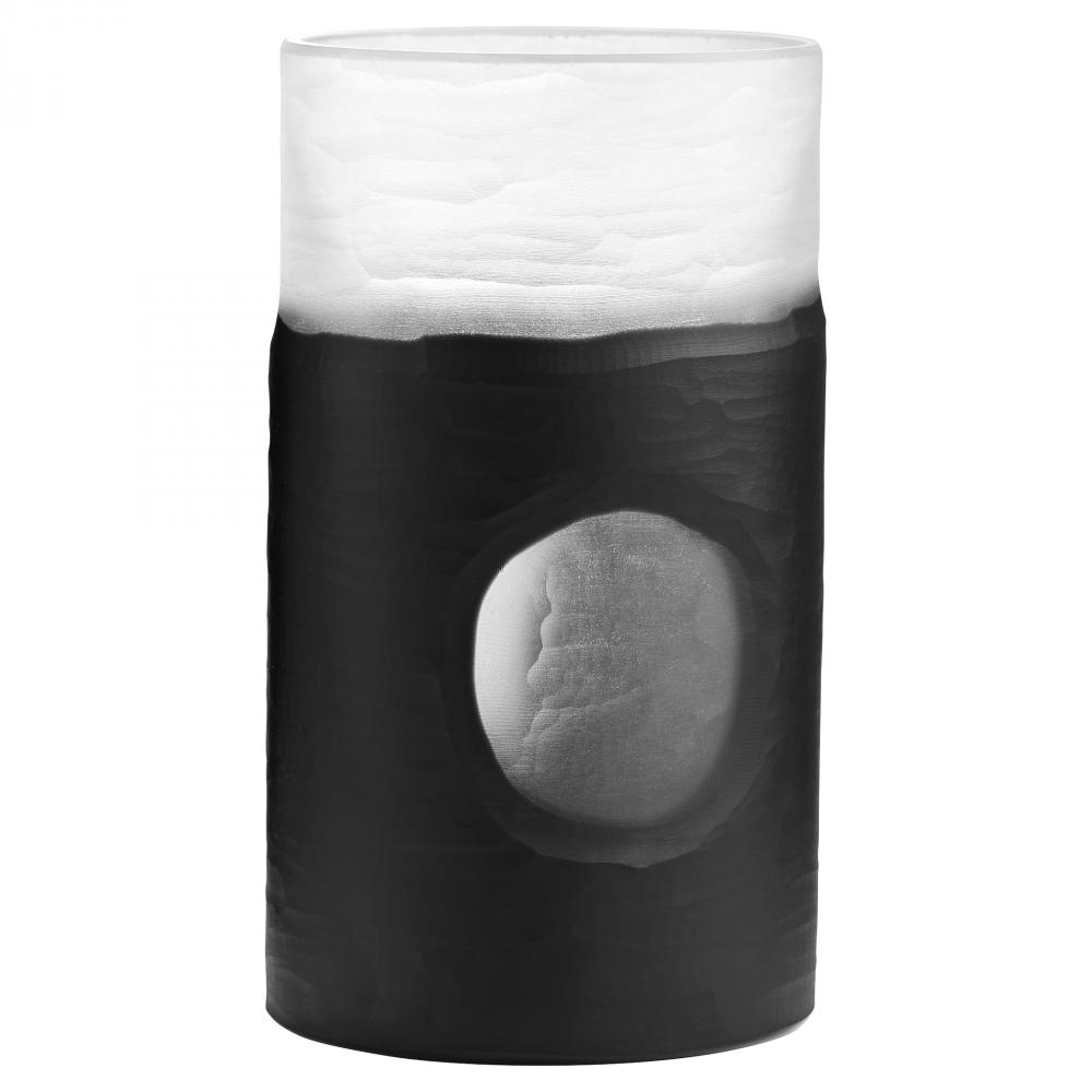 Ominous Frost Vase Short Clear And Black
