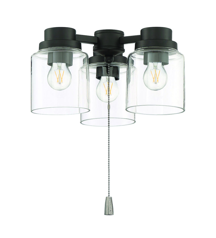 3 Light Universal Light Kit in Flat Black