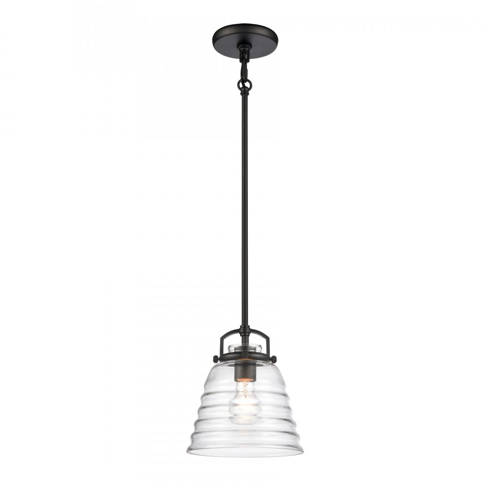 Current 8'' Wide 1-Light Pendant - Matte Black