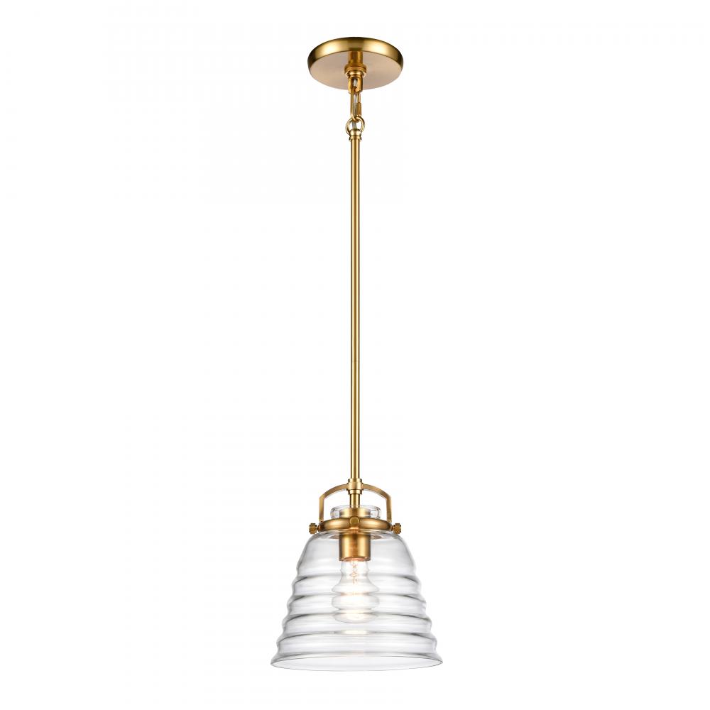 Current 8'' Wide 1-Light Pendant - Satin Brass