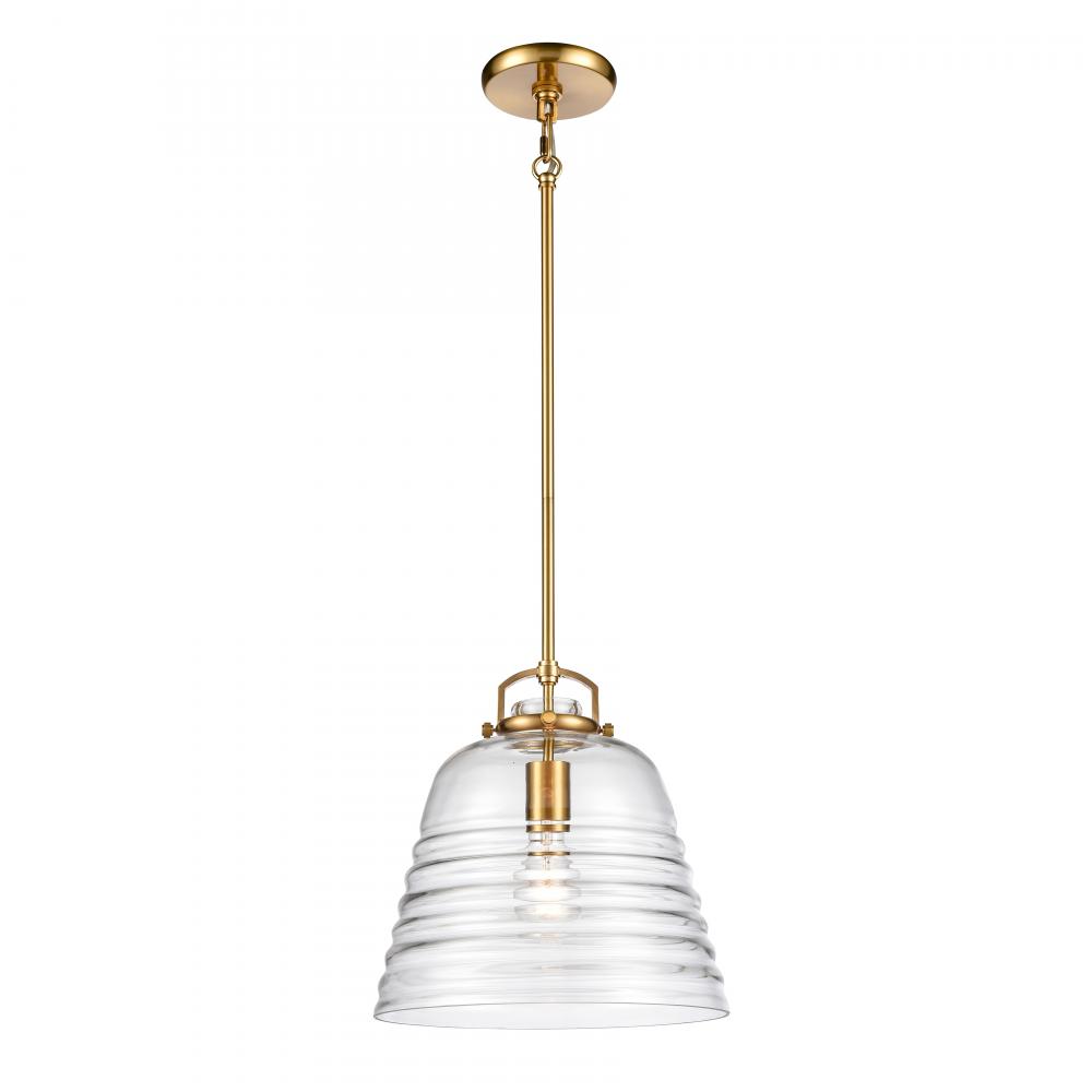 Current 12'' Wide 1-Light Pendant - Satin Brass