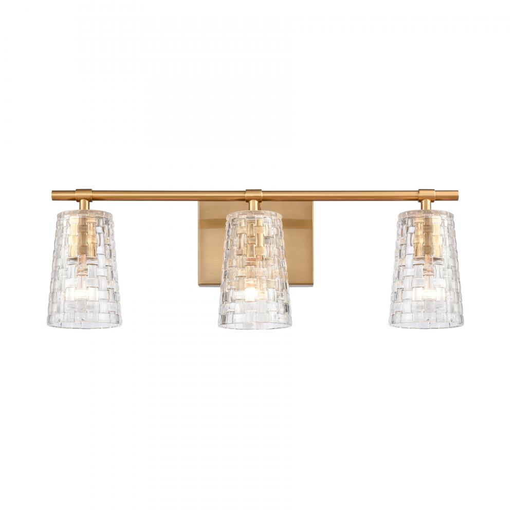 Lightweave 22'' Wide 3-Light Vanity Light - Satin Brass