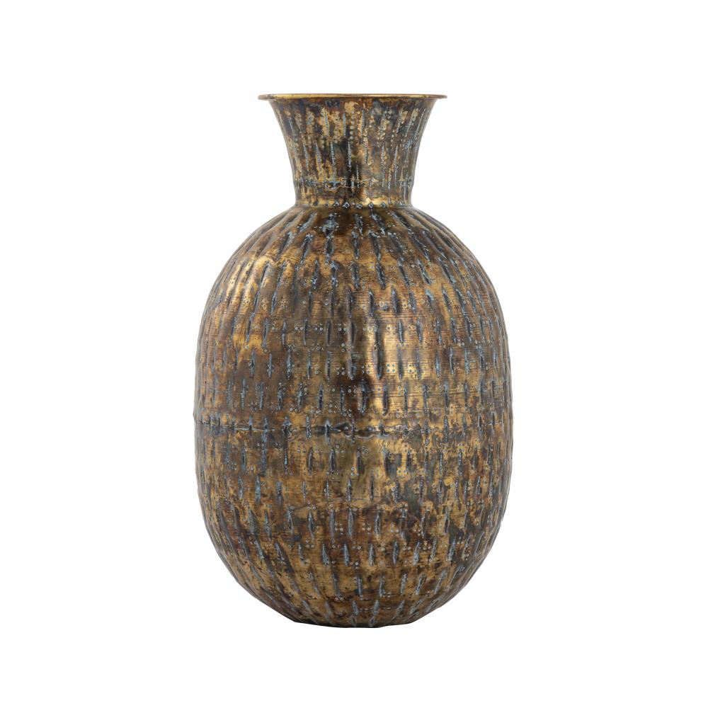 Fowler Vase - Round Patinated Brass (2 pack) (2 pack)