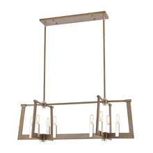 ELK Home Plus 55055/8 - Axis 8-Light Linear Chandelier in Light Wood and Satin Nickel