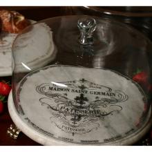 ELK Home Plus MP001-BASE - Marble Patisserie - Cloche and Marble Stand - Gold Writing - Base