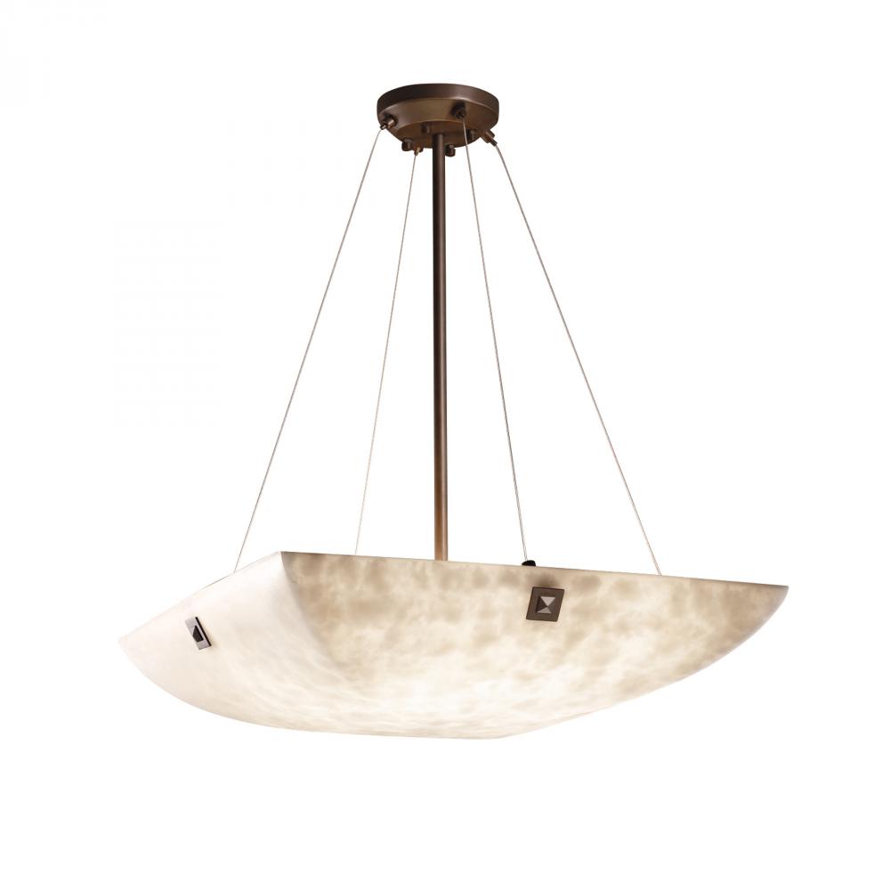 24" LED Pendant Bowl w/ PAIR CYLINDRICAL FINIALS