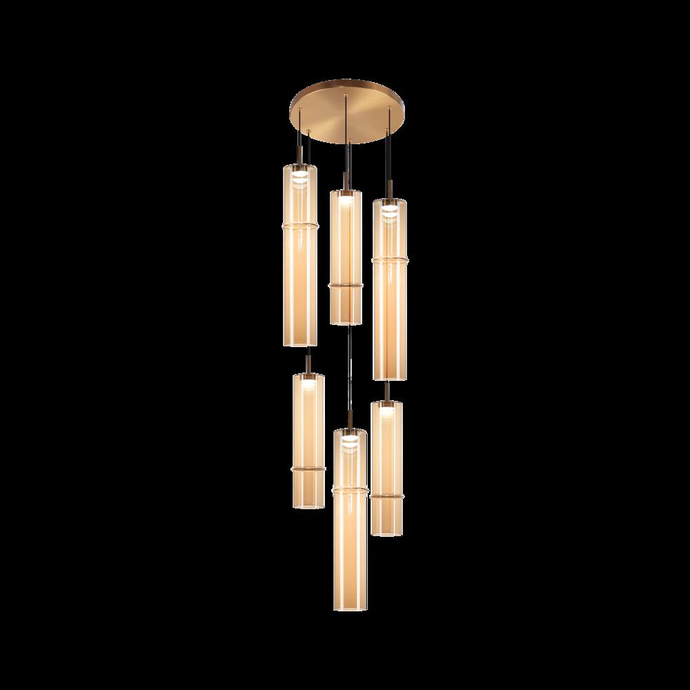 Bambu Aged Gold Brass Pendant