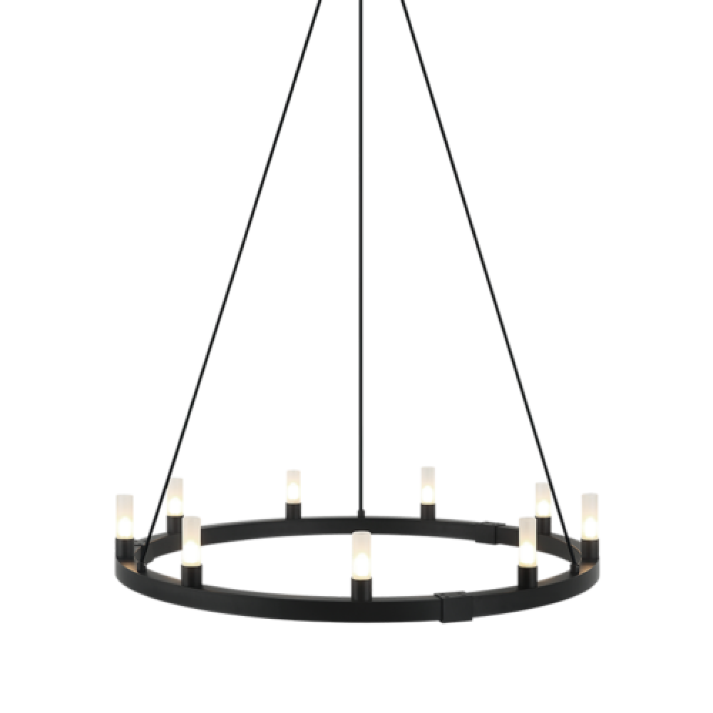 Cascadian Matte Black Chandelier