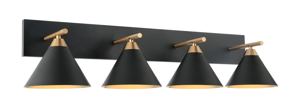 Bliss Aged Gold Brass + Matte Black Wall Sconce