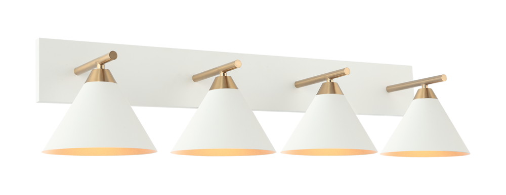 Bliss Aged Gold Brass + White Wall Sconce