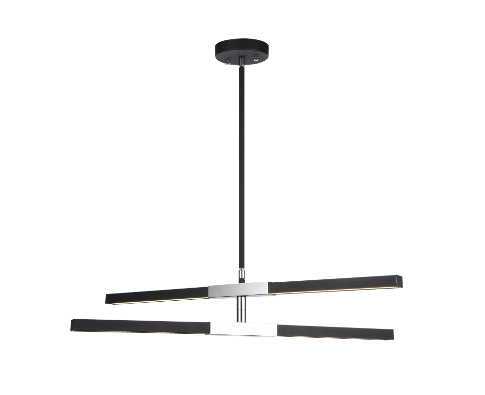 Lineare Matte Black and Chrome Pendant