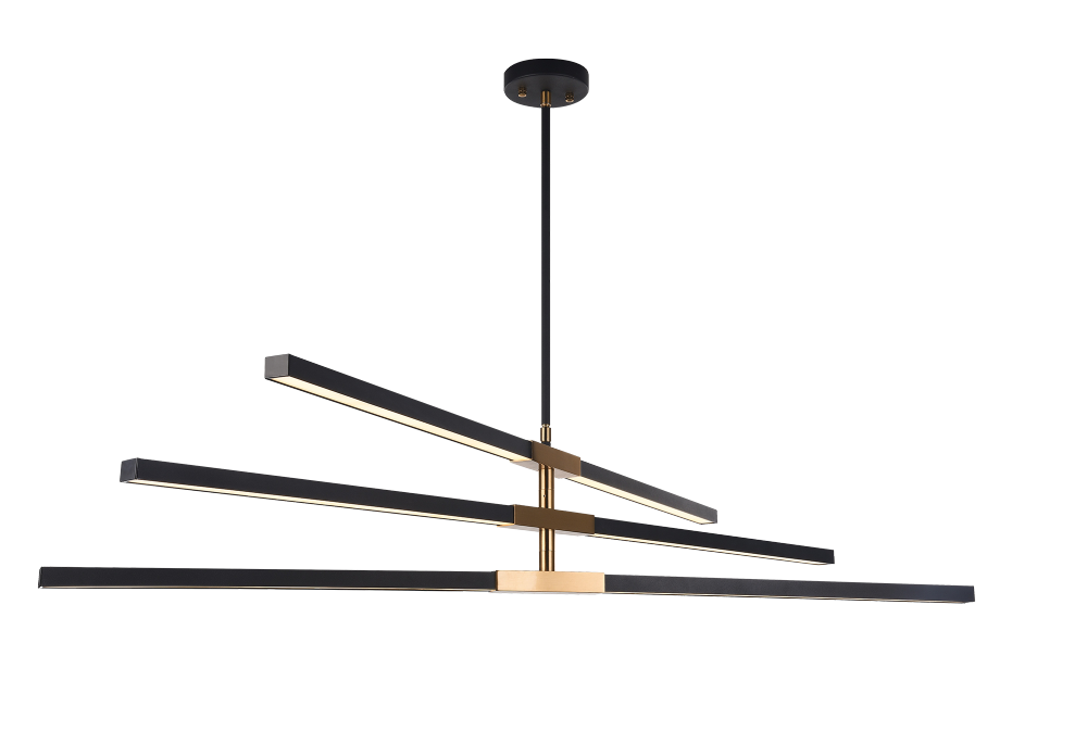 Lineare Matte Black and Aged Gold Brass Pendant