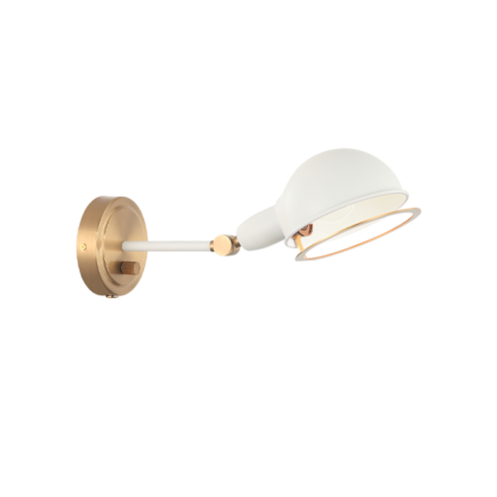 Blare Aged Gold Brass + White Wall Sconce