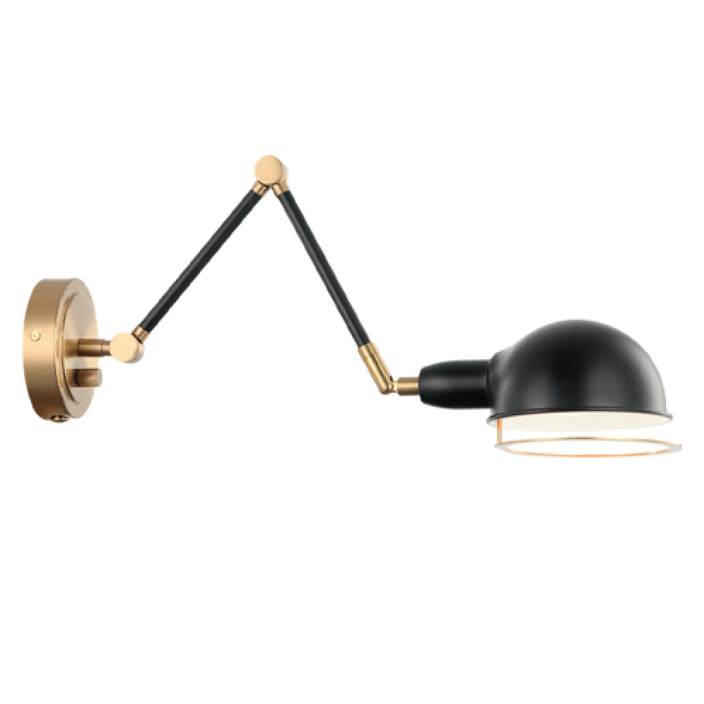 Blare Aged Gold Brass + Black Wall Sconce